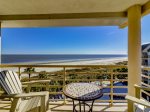 Balcony off the Master Bedroom with Beach and Pool Views at 1501 Villamare